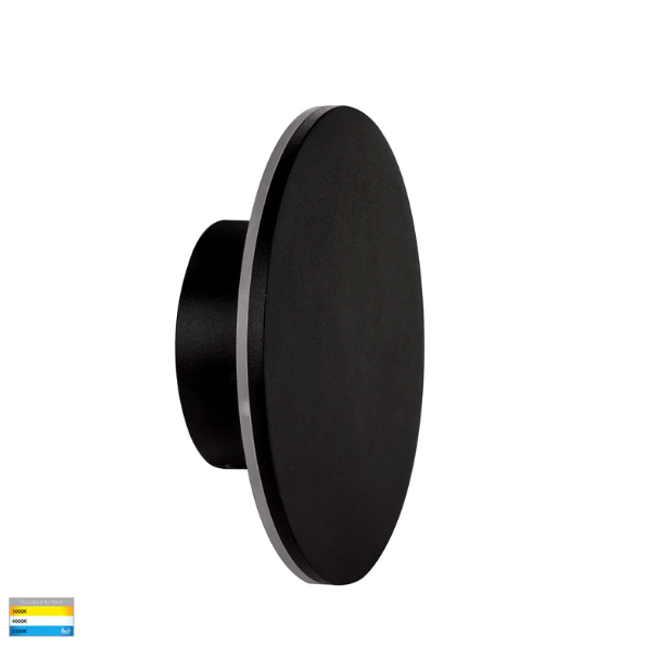 Exterior Wall Light Halo Black TRI Colour LED Wall Light