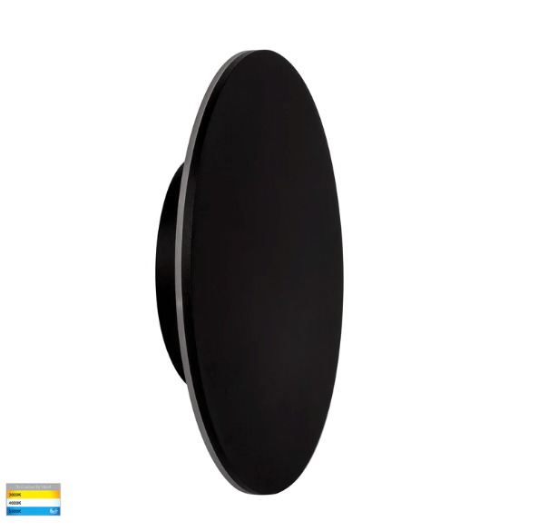 Exterior Wall Light Halo Black TRI Colour LED Wall Light