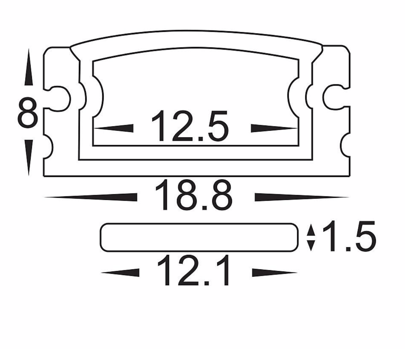 Profiles IP Rated Profile - Shallow Square - HV9693-1808