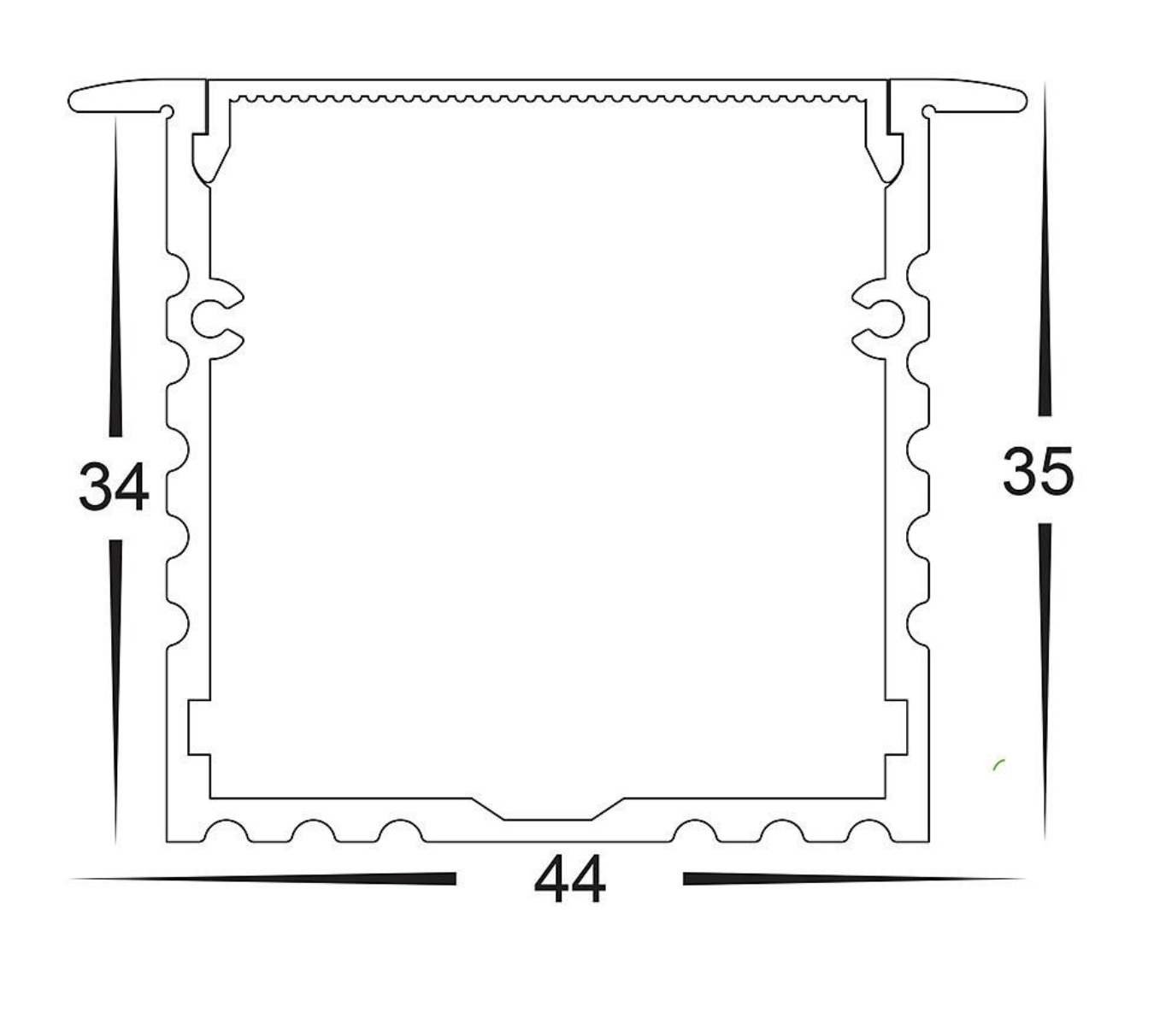 Profiles Recessed Profile - Large Square Winged - HV9695-4435 lighting shops lighting stores LED lights lighting designer