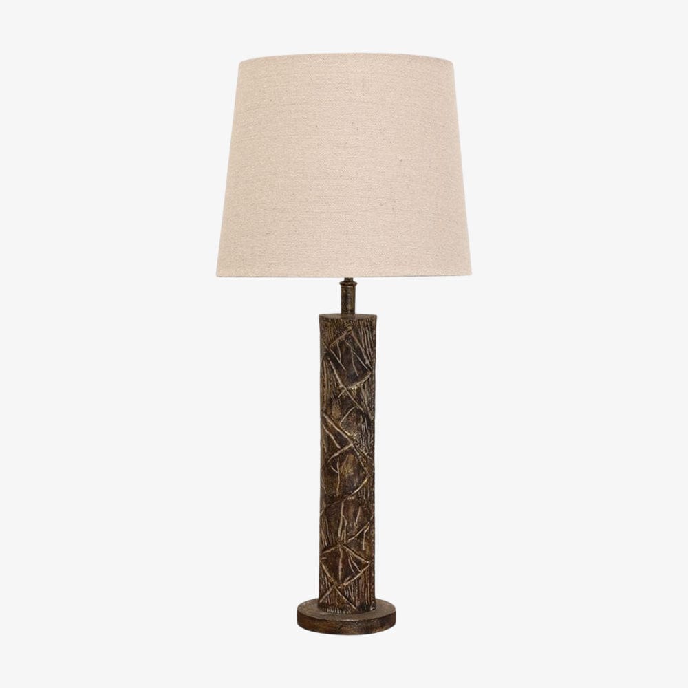 Table Lamps Sahara Cylinder Carved Lamp Base