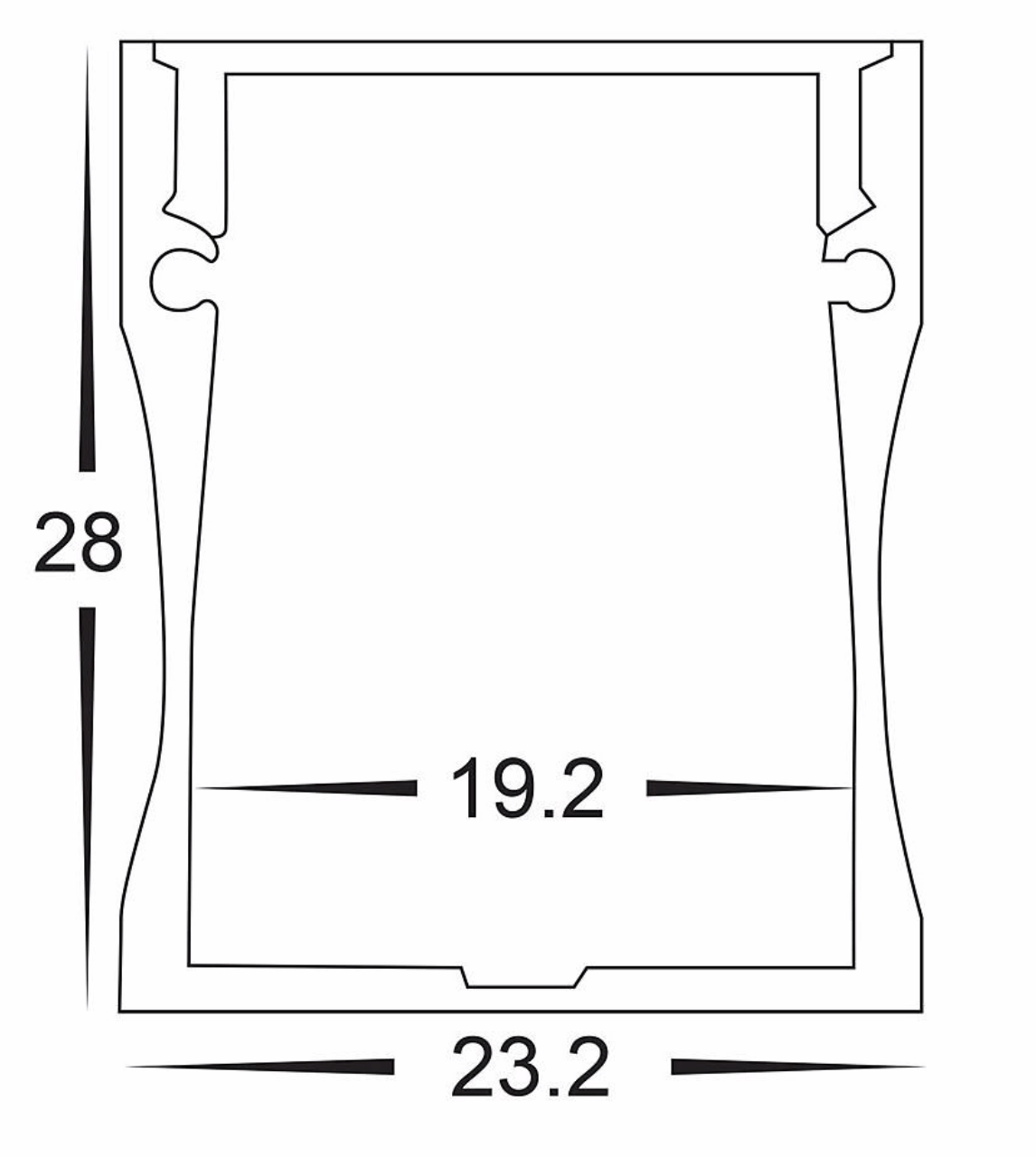 Profiles Surface Mounted Profile - Deep Square - HV9693-2320 lighting shops lighting stores LED lights lighting designer