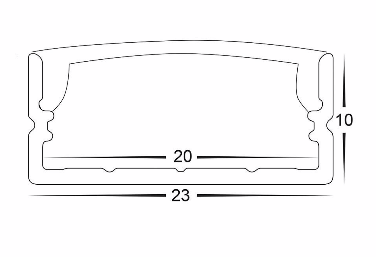 Profiles Surface Mounted Profile - Shallow Double Square - HV9693-2310 lighting shops lighting stores LED lights lighting designer