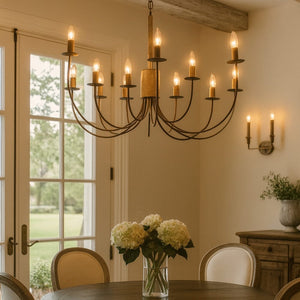 Chandelier 16 Arm Taupe Iron Chandelier 16 Lights