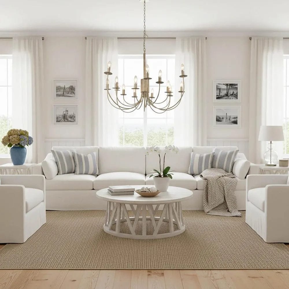 Chandelier 16 Arm Taupe Iron Chandelier 16 Lights