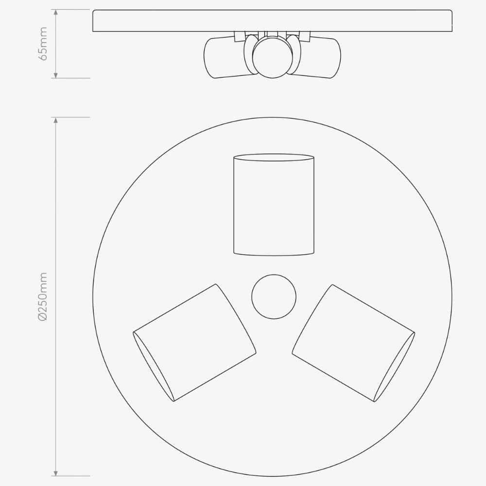 Interior Flush & Semi Flush 3-Way Plate Ceiling Light