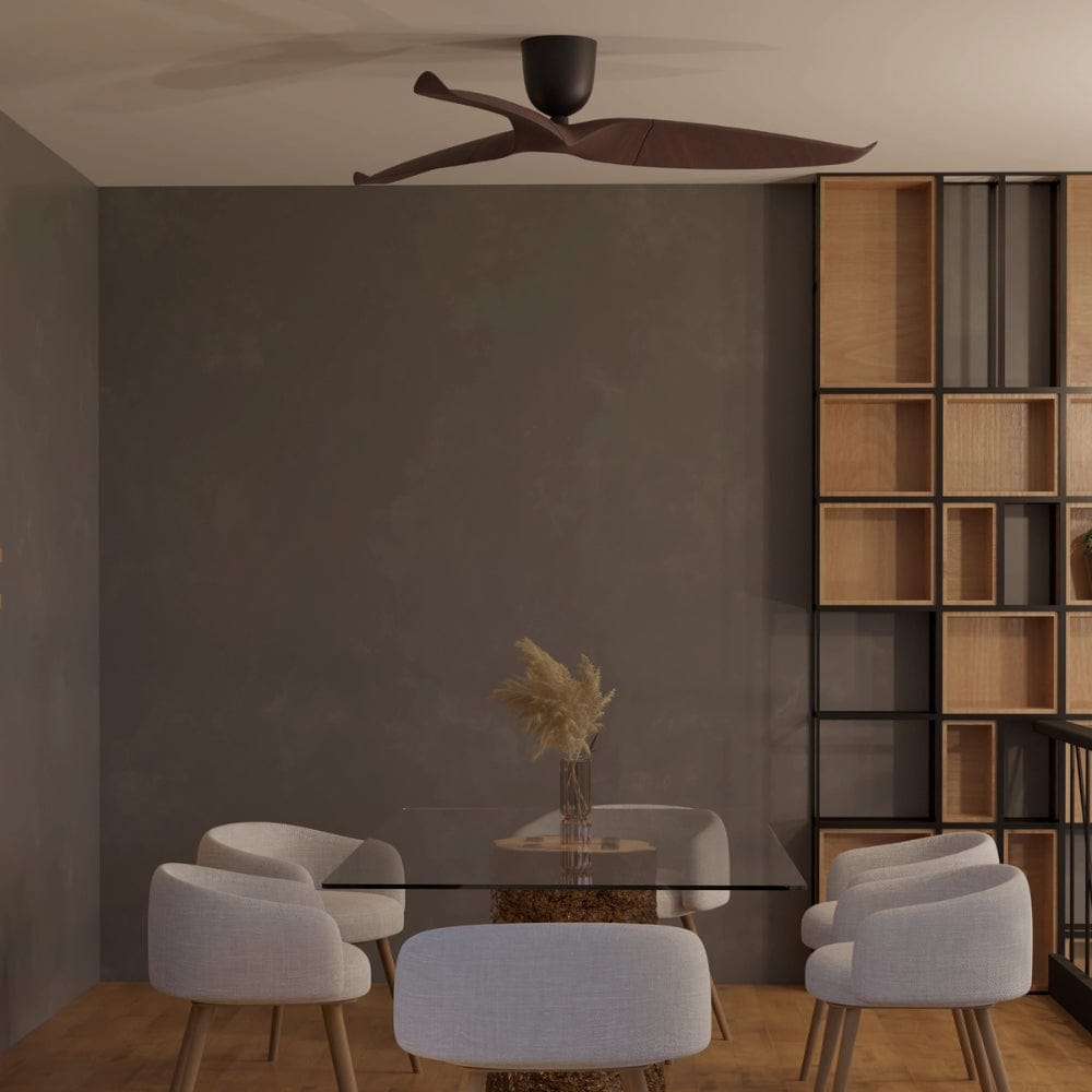 Without Light AE3+ Ceiling Fan Black with Dark Timber - No Light