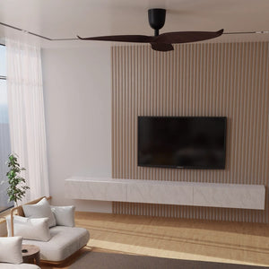 Without Light AE3+ Ceiling Fan Black with Dark Timber - No Light