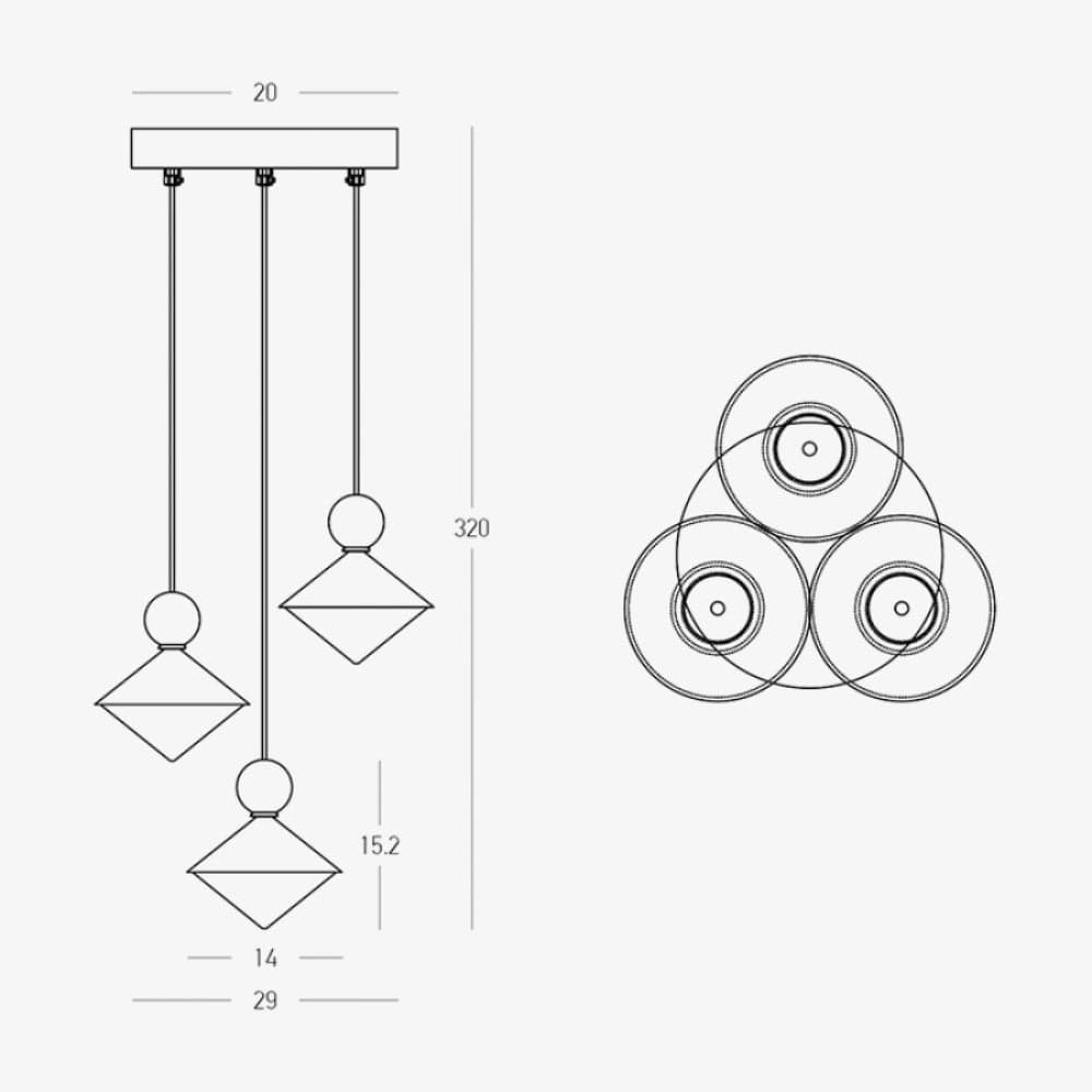 Interior Pendant Aegea 3 Light Cluster Pendant
