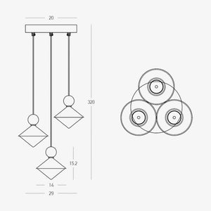 Interior Pendant Aegea 3 Light Cluster Pendant