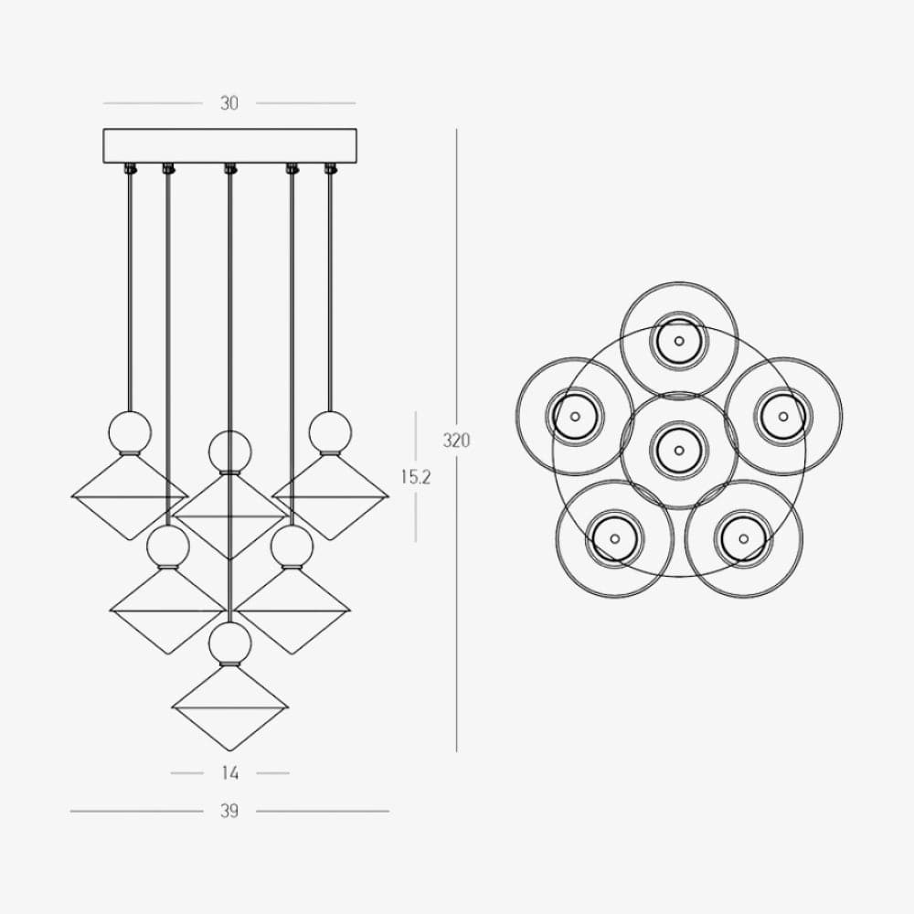 Interior Pendant Aegea 6 Light Cluster Pendant