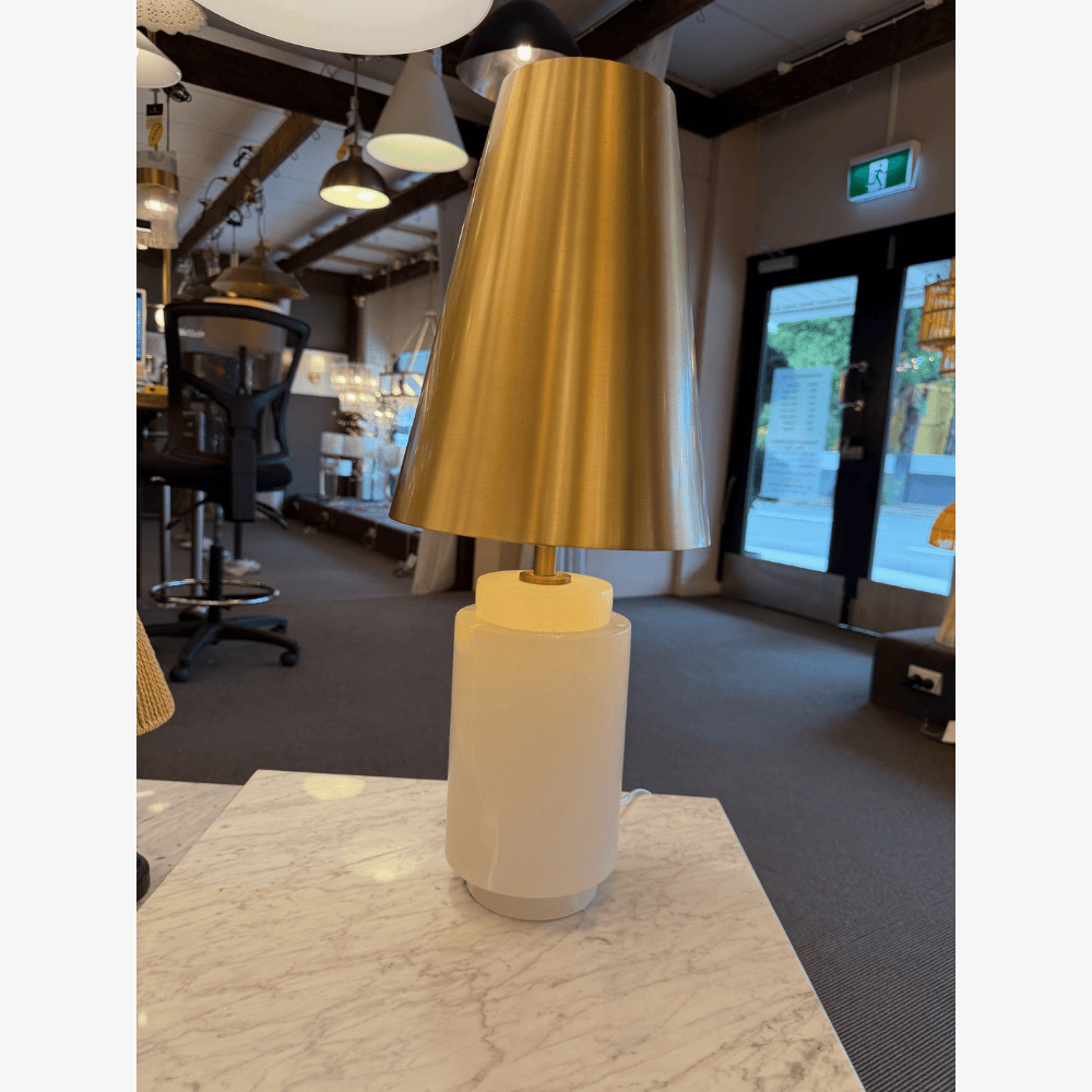 Table Lamps Alabaster & Gold Lamp Base & Shade Complete – CLEARANCE (Ex-display)