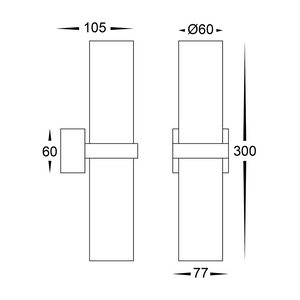 Exterior Wall Light Albast Up & Down Wall Light with Alabaster Glass