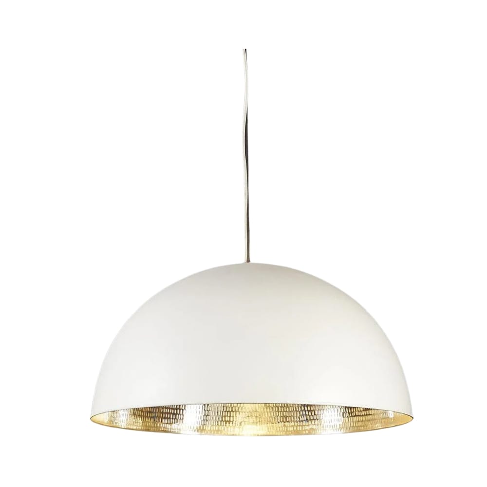 Interior Pendant Alfresco Dome Ceiling Pendant White and Silver (Excess Stock)