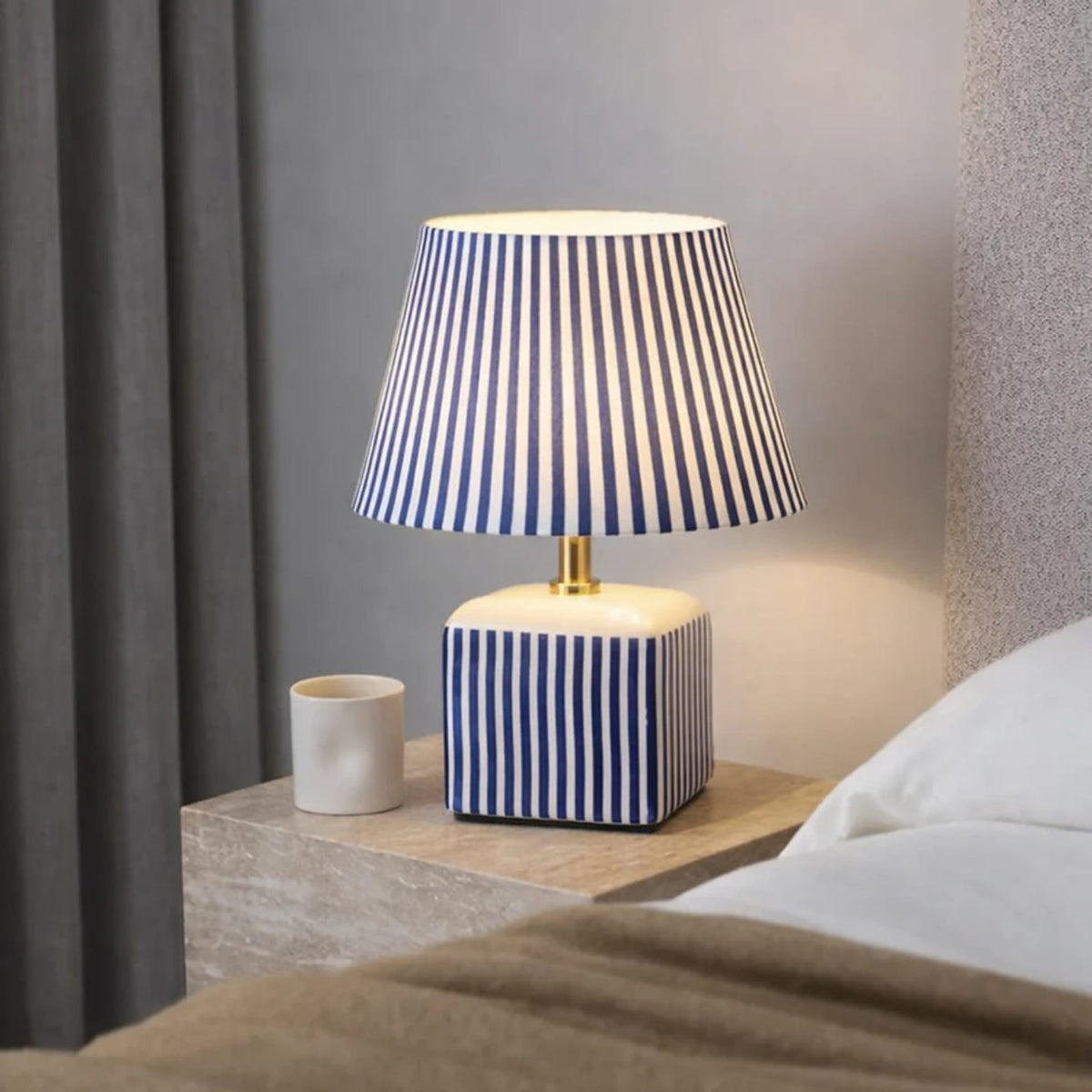 Table Lamps Amaris Ceramic Striped Table Lamp