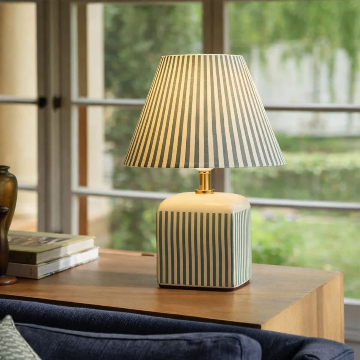Table Lamps Amaris Ceramic Striped Table Lamp