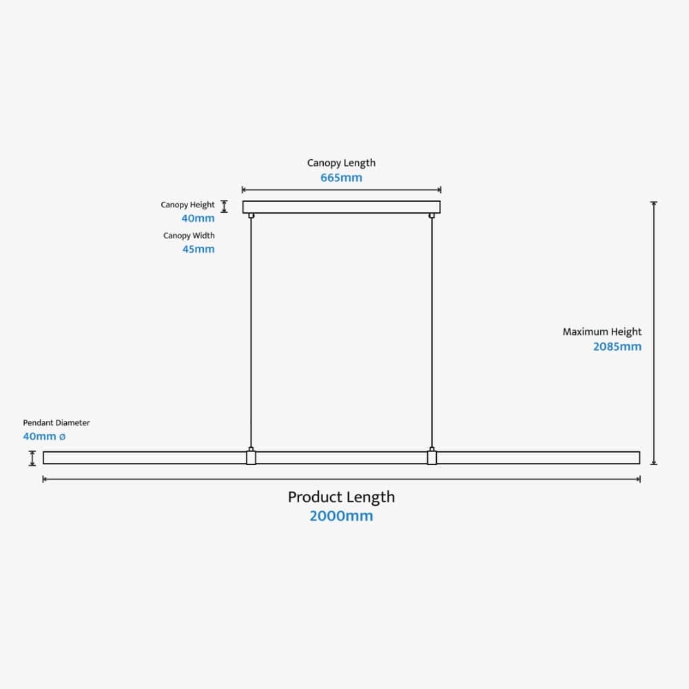 Linear Pendant Aquila Timber Tubular LED Linear Pendant with Brass Finish Collar