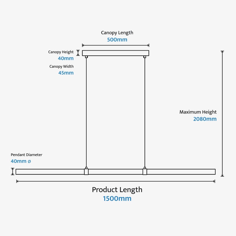 Linear Pendant Aquila Timber Tubular LED Linear Pendant with Brass Finish Collar