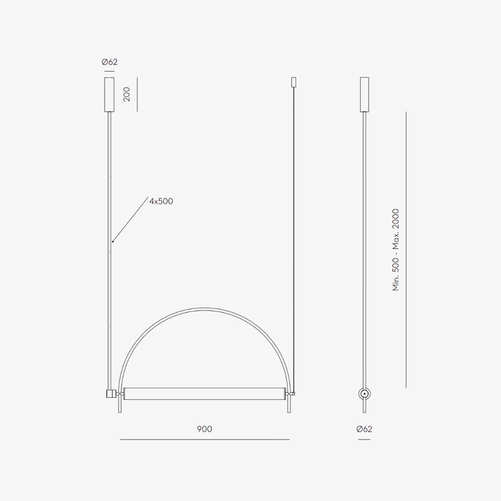 Interior Wall Light / Sconce Arc Linear Pendant