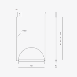 Interior Wall Light / Sconce Arc Linear Pendant