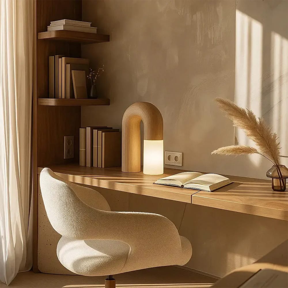 Table Lamps Arch Wood Touch Table Lamp
