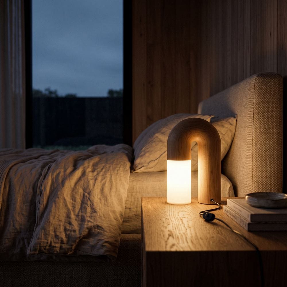 Table Lamps Arch Wood Touch Table Lamp