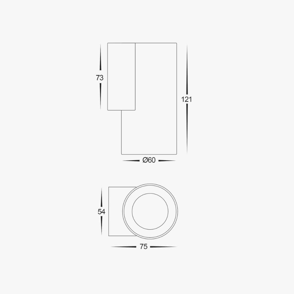 Exterior Wall Light Aries Fixed Down Wall Light - 5 Colour