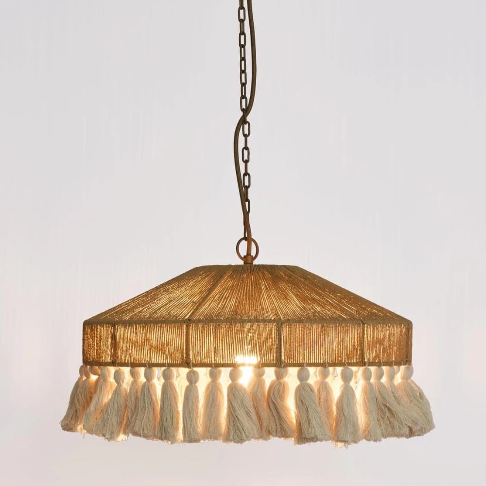 Interior Pendant Arignon Raffia Peper and Cotton Ceiling Pendant