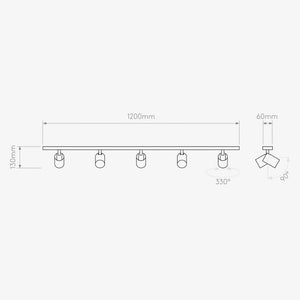 Interior Bar & Spot Ascoli Five Bar Spotlight