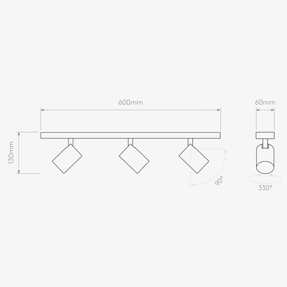 Bar & Spot Ascoli Triple Bar Light