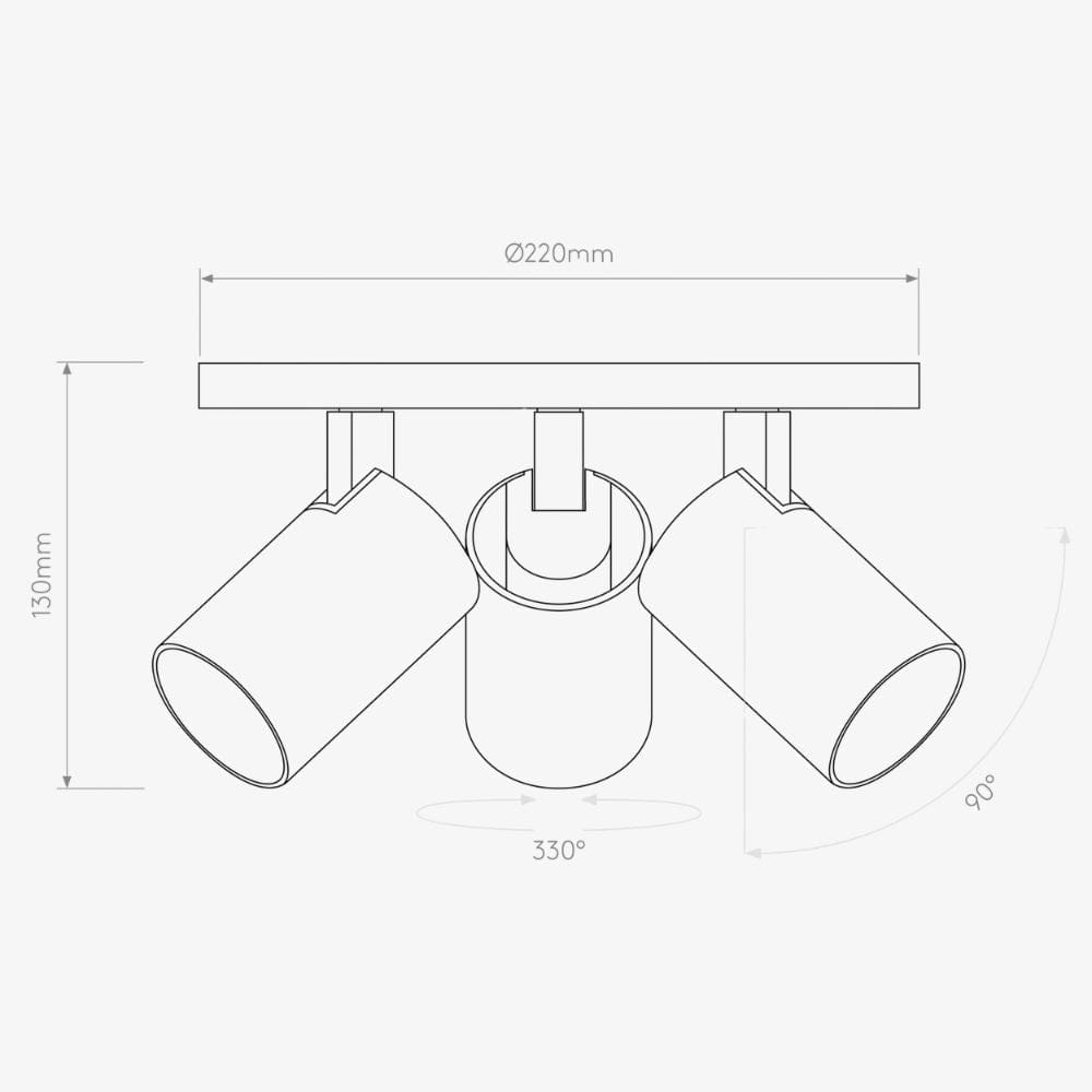 Bar & Spot Ascoli Triple Round Light