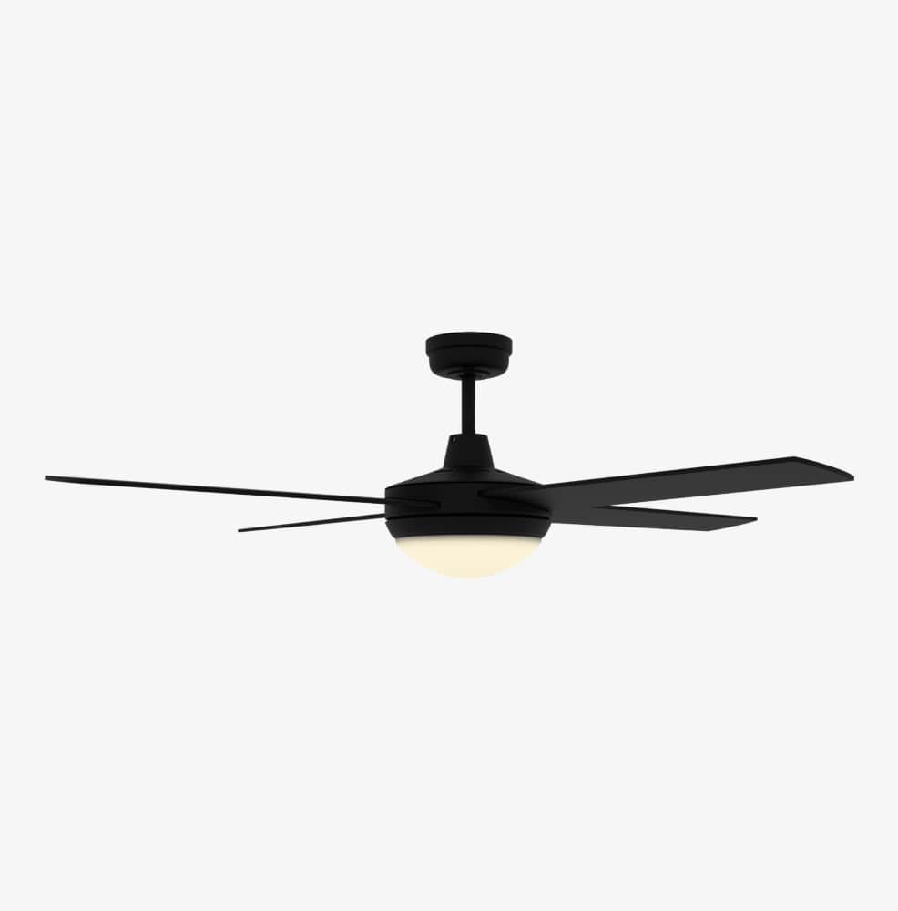 With Light Ascot Ceiling Fan Black with Light