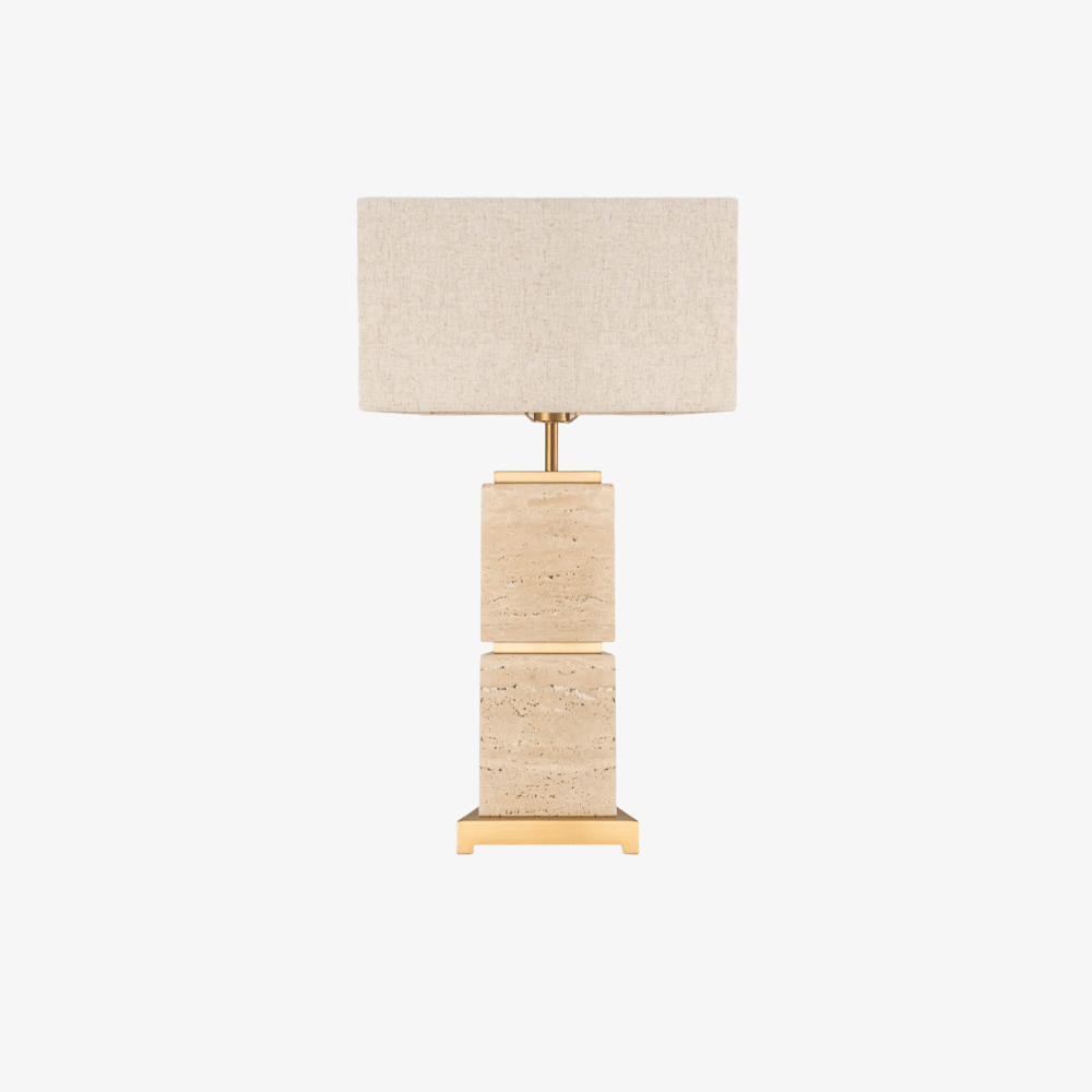 Table Lamps ASHLEY TRAVATINE TABLE LAMP WITH SHADE