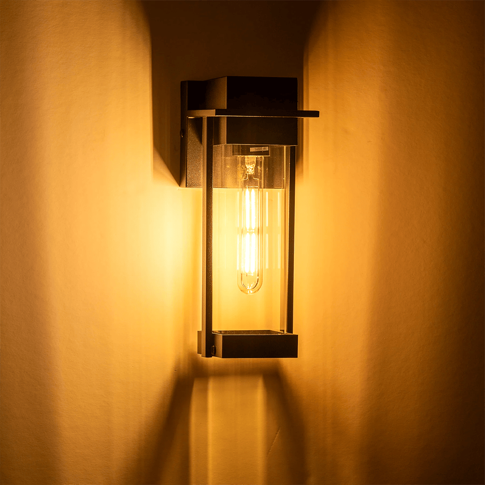 Exterior Wall Light Ashton Galvanised Iron Black Wall Light