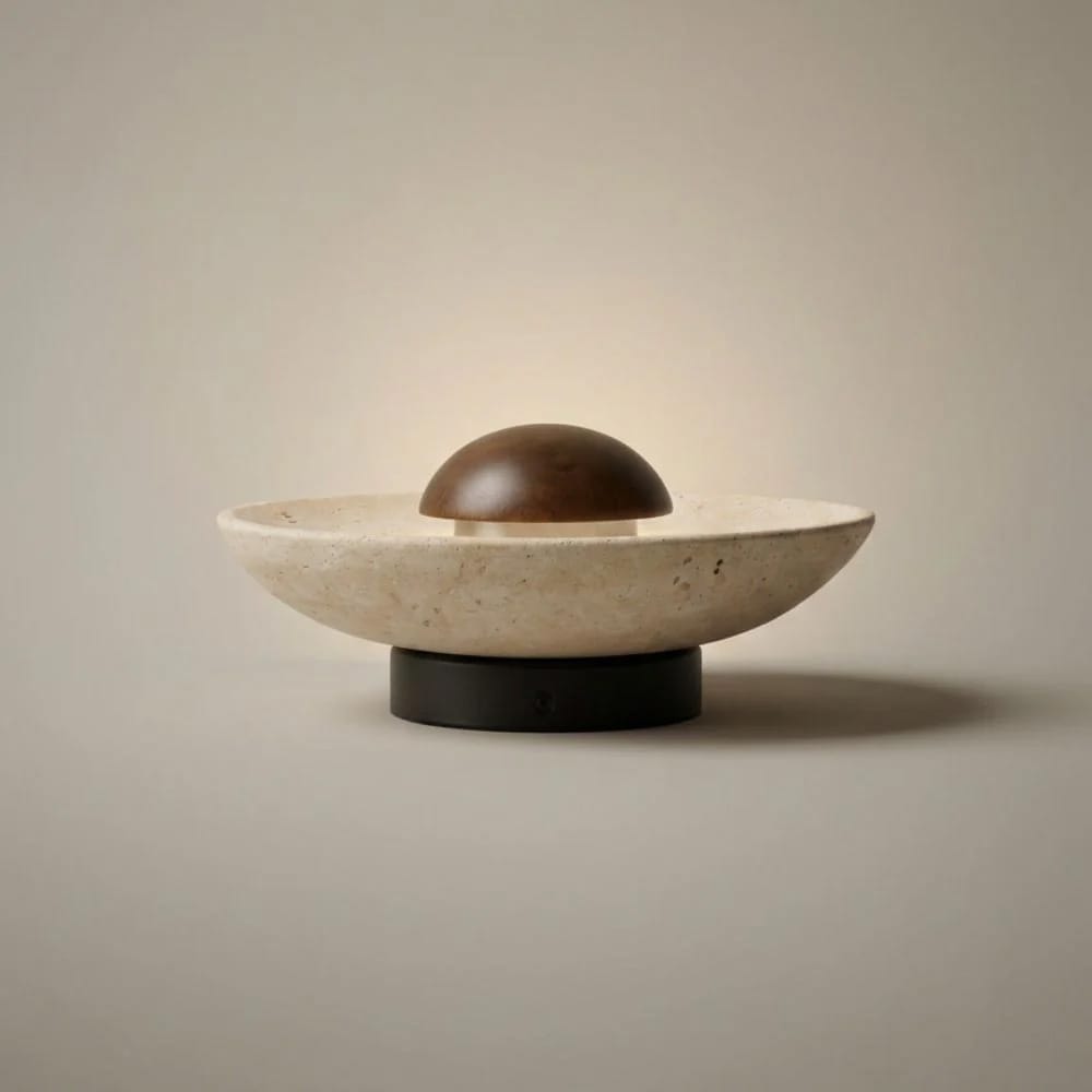 Interior Wall Light / Sconce Aska Natural Stone & Wood Wall Sconce