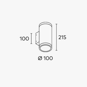 Exterior Wall Light Athena G2 Fixed Two Wall Light