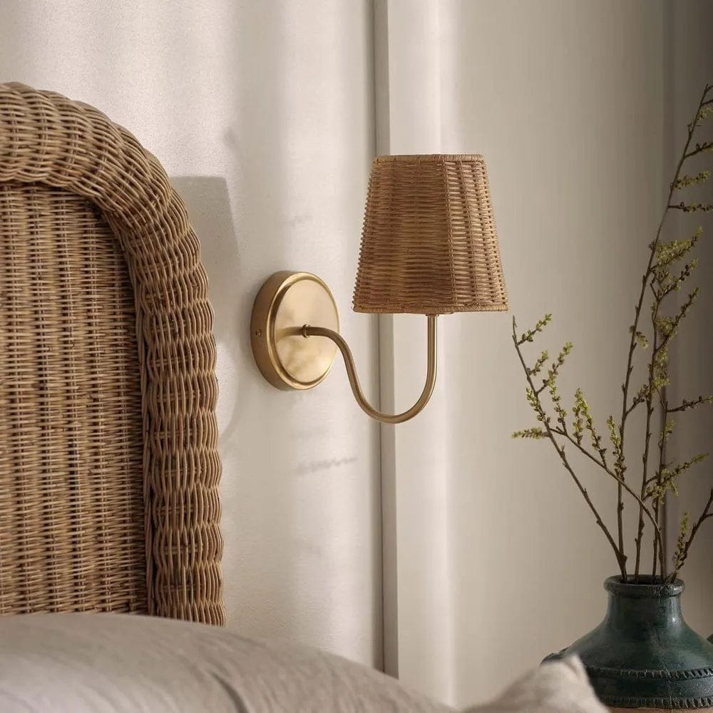 Interior Wall Light / Sconce Athens Wall Light Antique Brass with Shade