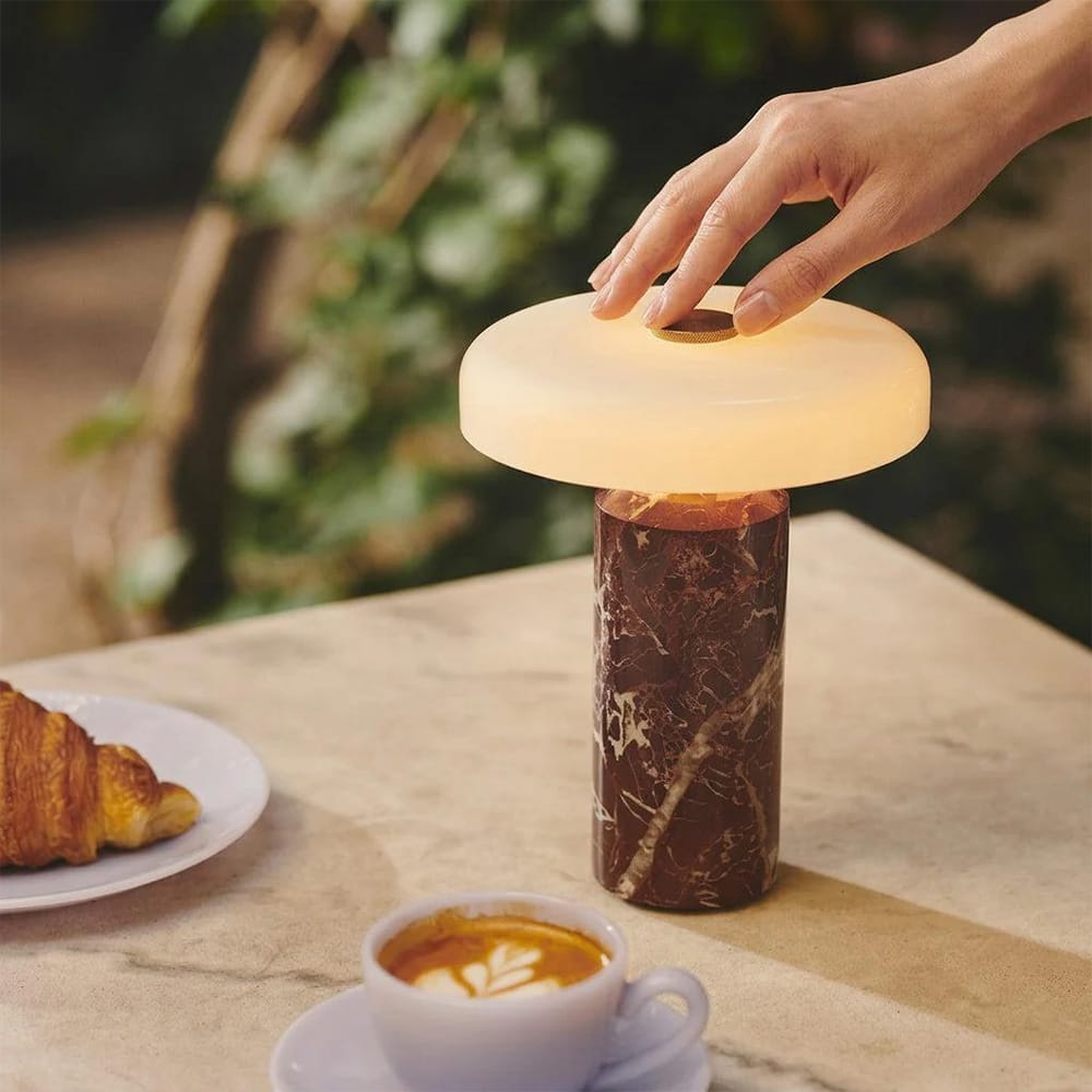 Portables Avra Aubergine Marble Touch Table Lamp