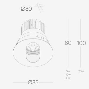 Recessed B110PO Down Light - Adjustable