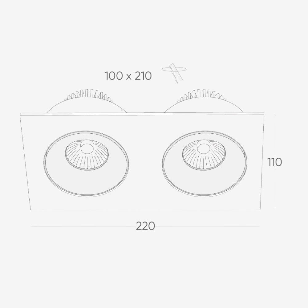 Recessed B110SDouble Down Light - Adjustable