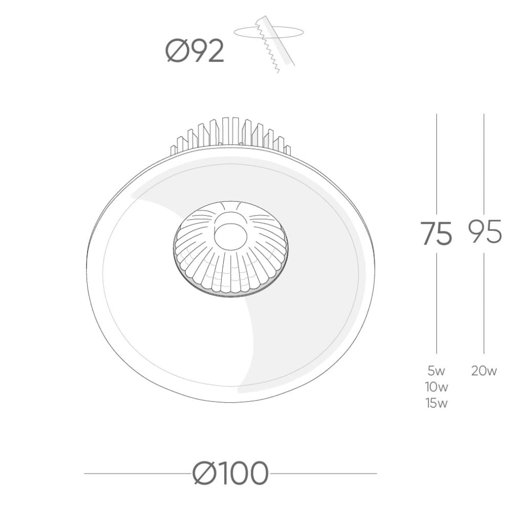 Recessed B236IP Down Light - White (Excess Stock)