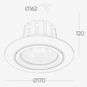 Recessed B502 Down Light - Adjustable
