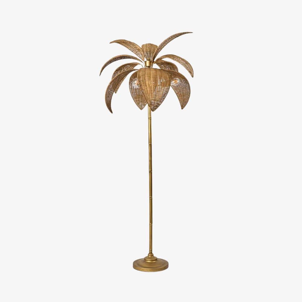 Floor Lamps Bali Brass & Rattan Floor Lamp
