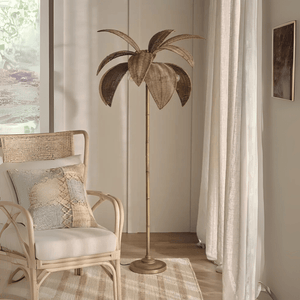 Floor Lamps Bali Brass & Rattan Floor Lamp