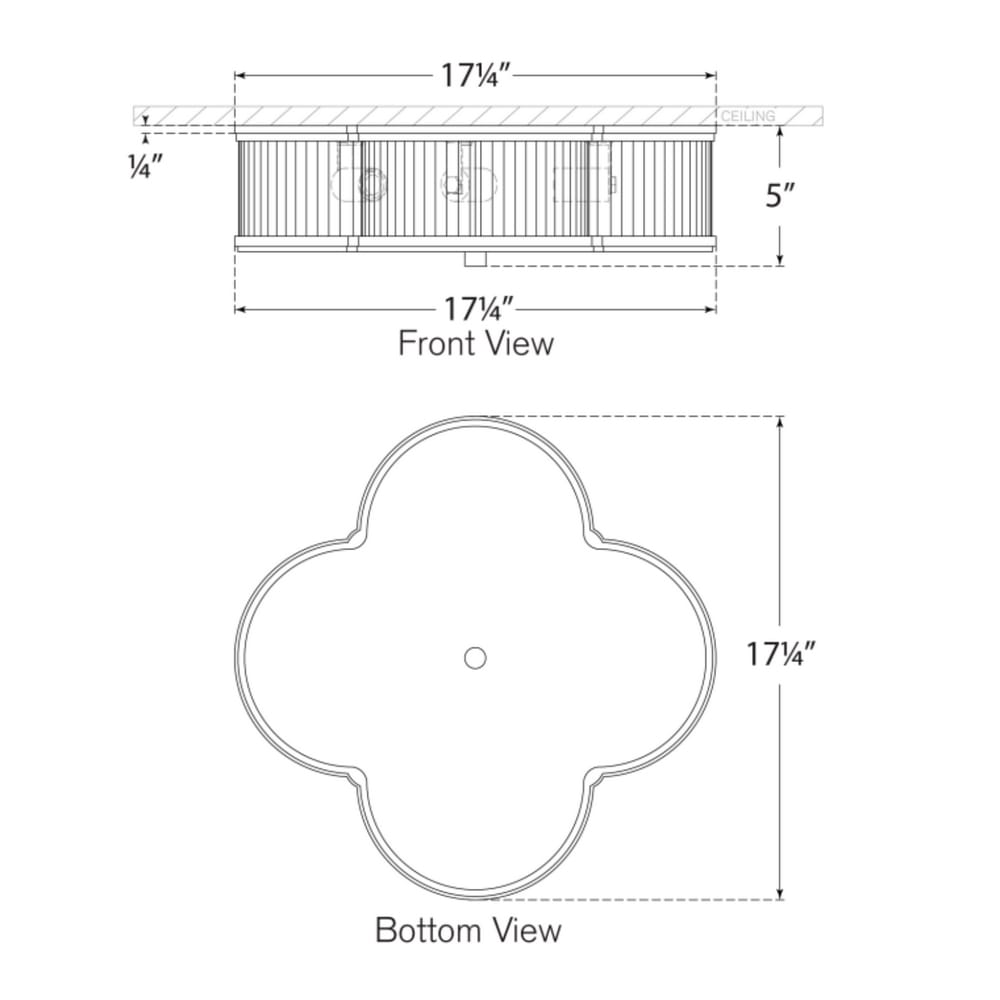 Interior Flush & Semi Flush Basil 17" Flush Mount