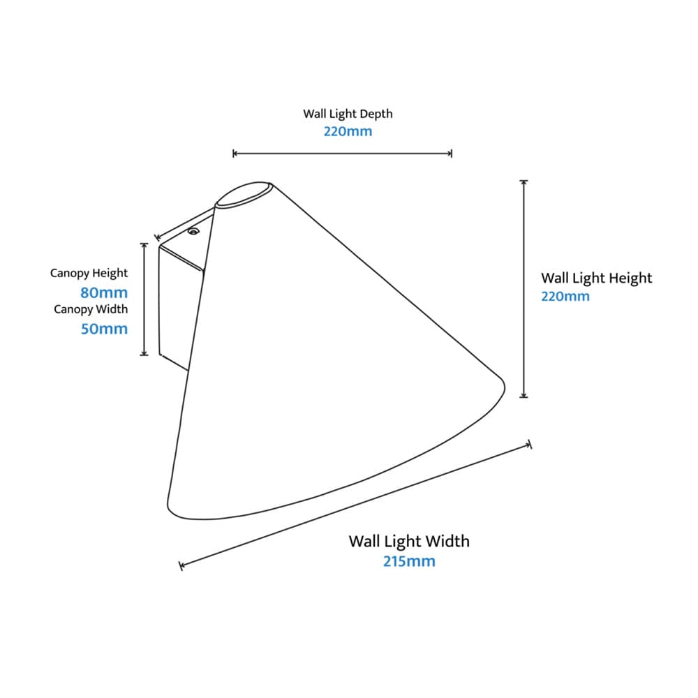 Exterior Wall Light Becard Minimalist Cone Outdoor Wall Light
