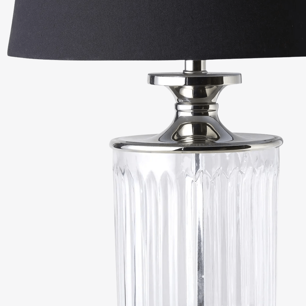 Table Lamps Bellevue Glass Nickel Table Lamp