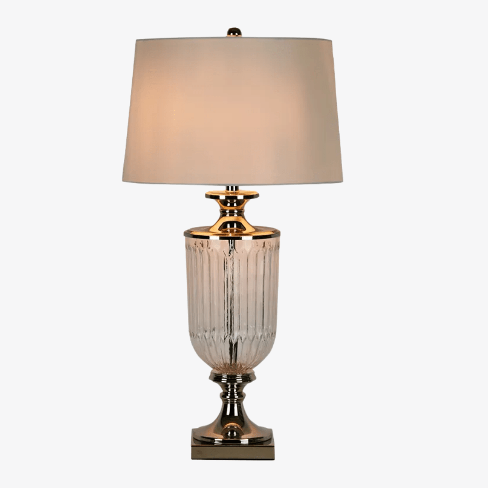 Table Lamps Bellevue Glass Nickel Table Lamp
