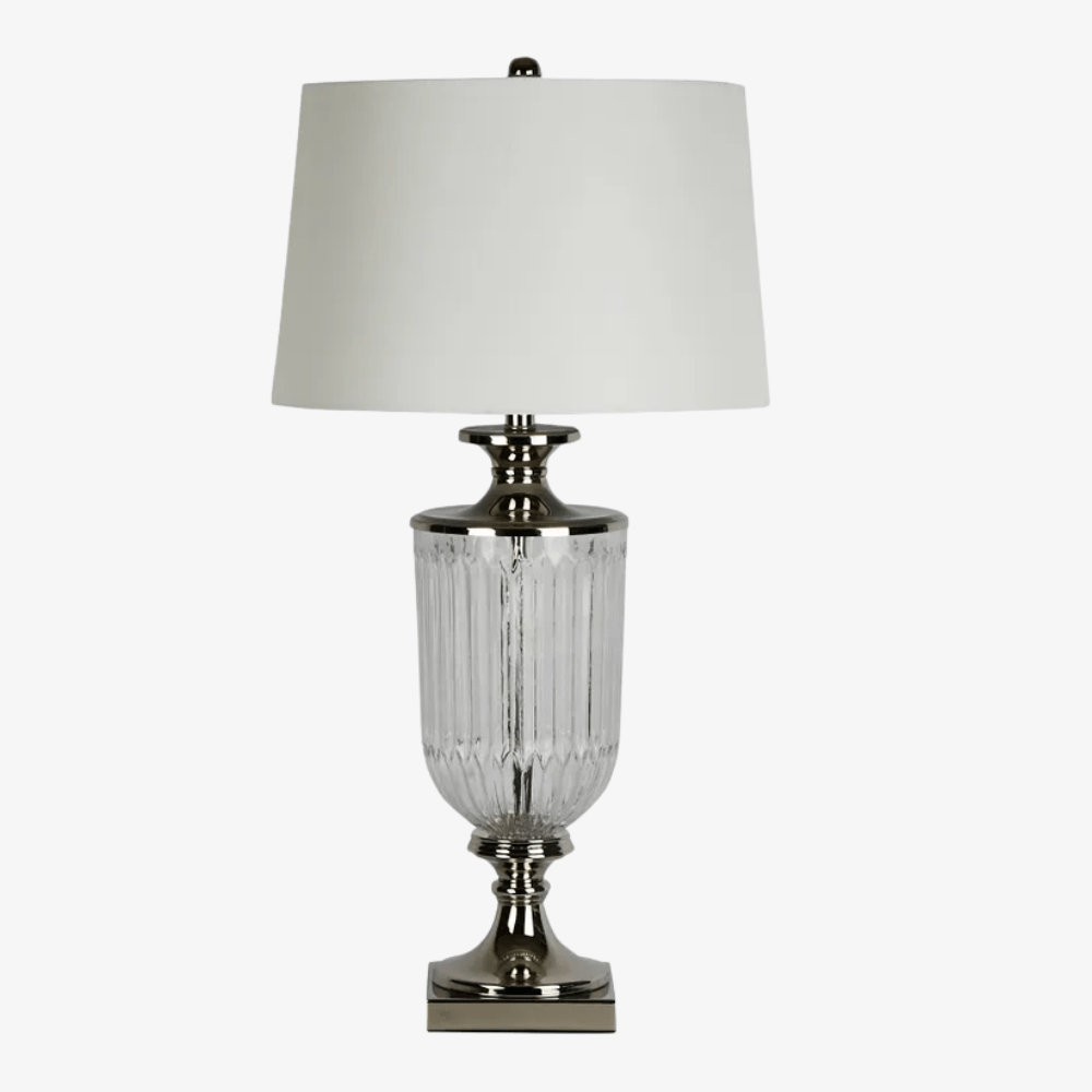 Table Lamps Bellevue Glass Nickel Table Lamp