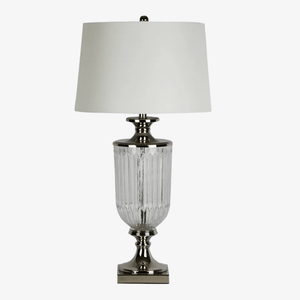 Table Lamps Bellevue Glass Nickel Table Lamp